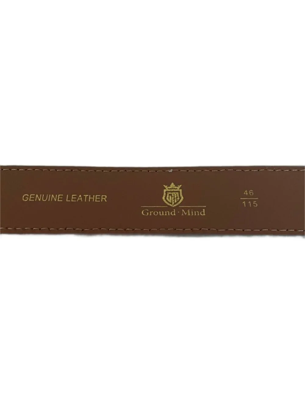 Ground Mind Mens Gray Suede Belt Size 46 Brushed‎ Silver Buckle Modern Uniform